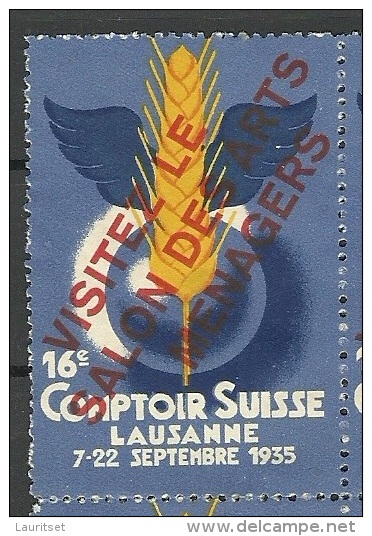 Schweiz Reklamemarke 1935 Ausstellung Exhibition Lausanne (*) - Unused Stamps