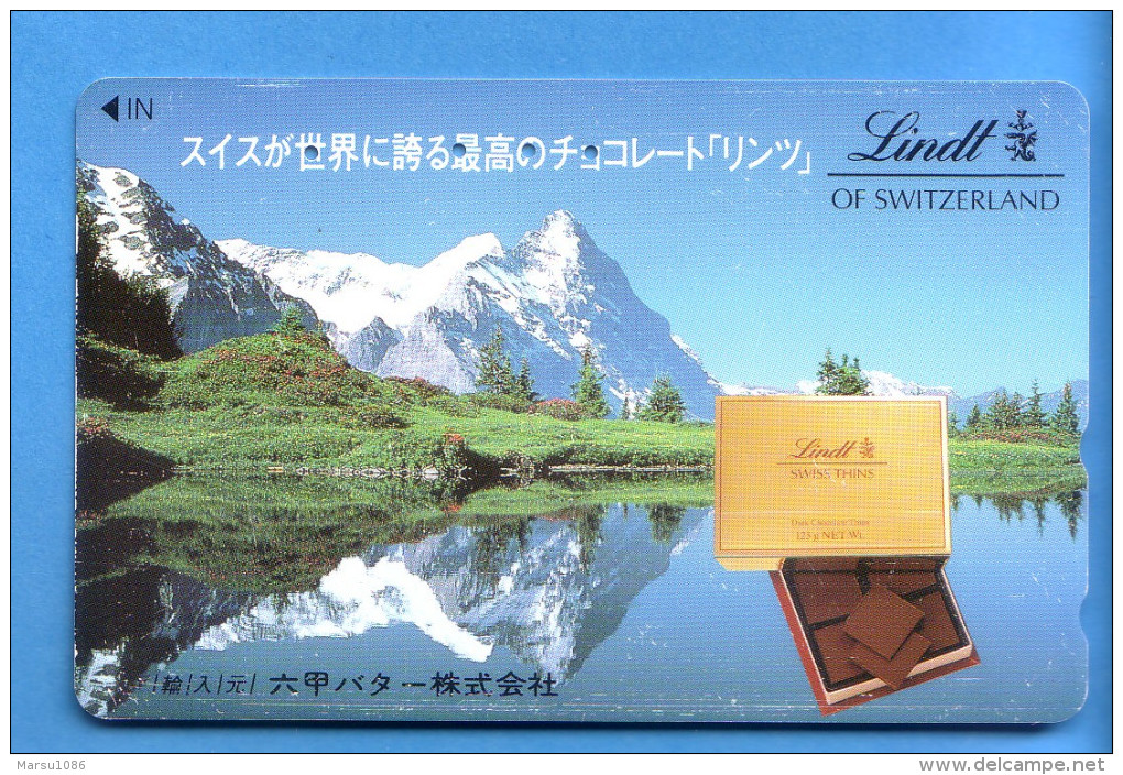 Japan Japon Telefonkarte Télécarte Phonecard - Berg Mountain Swiss Schweiz  Lindt - Mountains