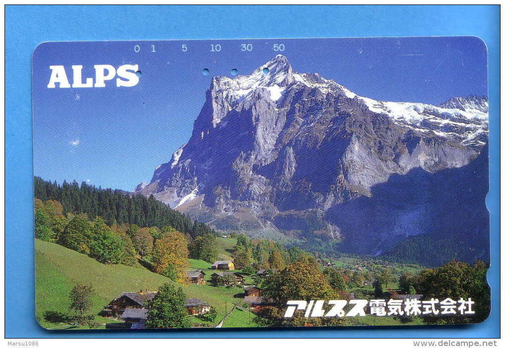 Japan Japon Telefonkarte Télécarte Phonecard - Berg Mountain Swiss Schweiz  Alps - Gebirgslandschaften