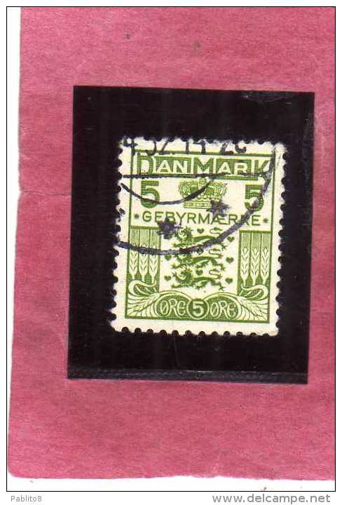 DANEMARK DANMARK DENMARK DANIMARCA 1934 LATE FEE STAMPS POSTAGE DUE TAXE 5o 5 ORE USATO USED OBLITERE´ - Fiscali