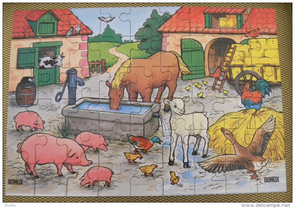 Puzzle Les Animaux De La Ferme Cadeau BONUX Cheval Cochon Poule Coq Agneau Chat Canard Pub - Autres & Non Classés