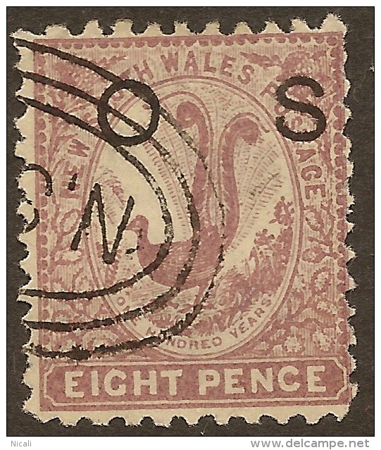 NSW 1888 8d Lyrebird Official SG O43 U #QO226 - Used Stamps