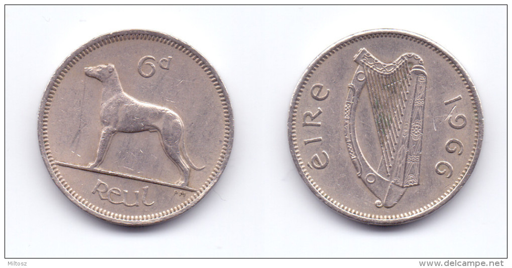 Ireland 6 Pence 1966 - Ireland