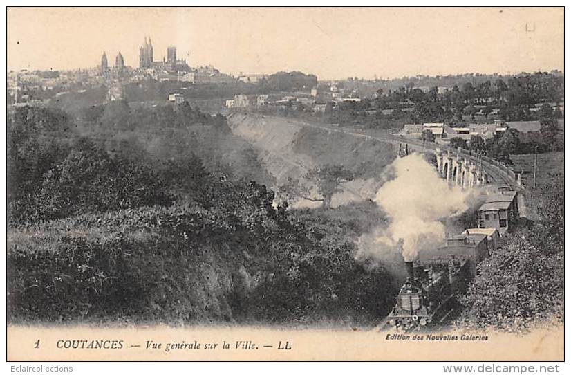 Coutances     50      Vue Générale  Et Le Train - Coutances