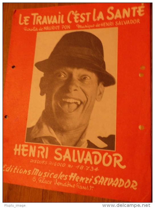 HENRI SALVADOR LE TRAVAIL CEST LA SANTE - Song Books