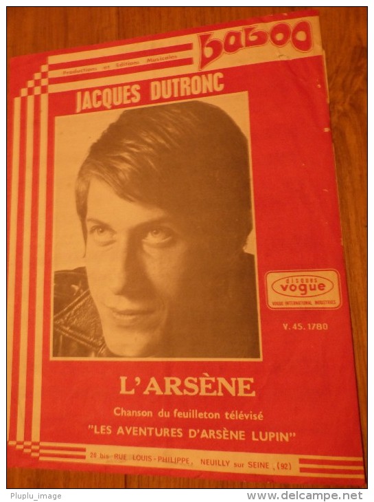 JACQUES DUTRONC L ARSENE - Libri Di Canti