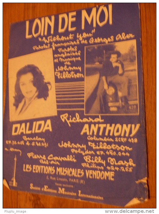 DALIDA RICHARD ANTHONY  LOIN DE MOI - Jazz