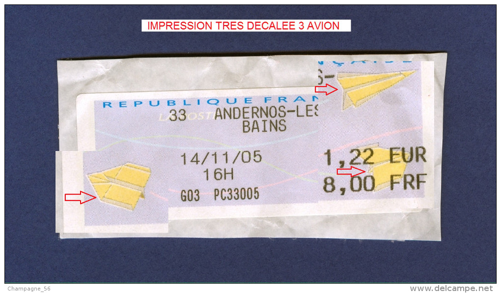 VARIÉTÉS 2001 DEUX BANDES PHOSPHORESCENTES   14-11-2005 OBLITÉRÉ  FRAGMENT - 1999-2009 Vignette Illustrate