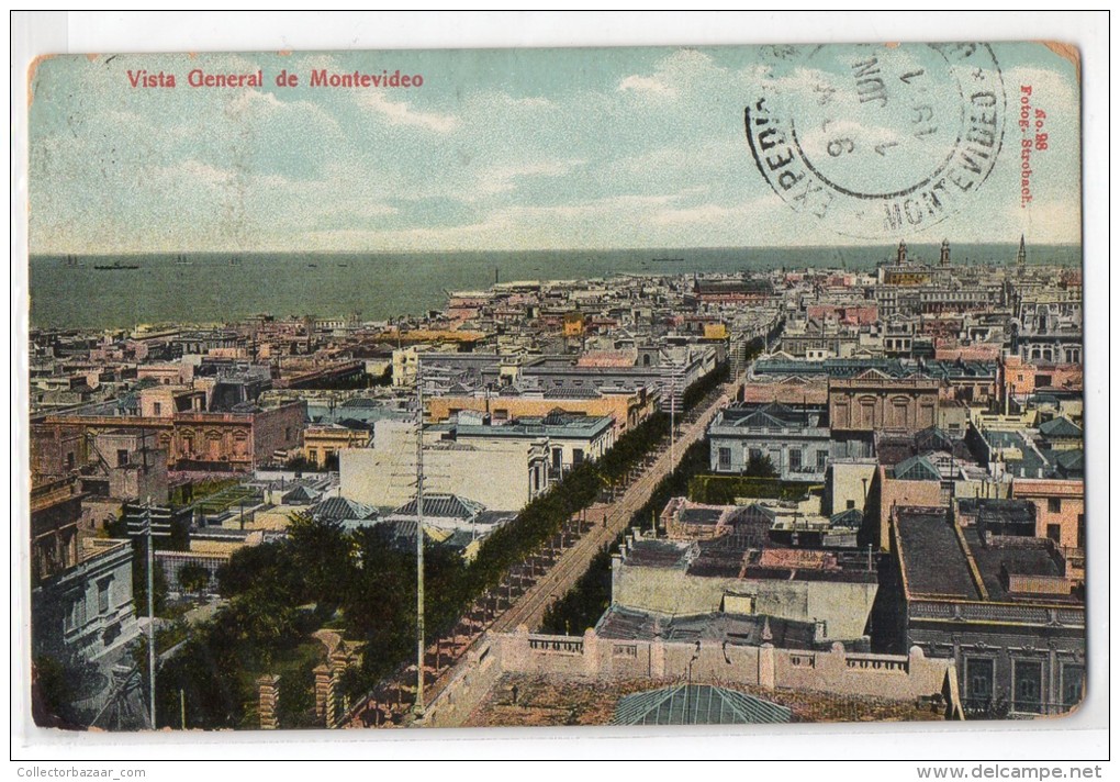 Uruguay Montevideo Tarjeta Postal Ed. Strobach N&ordm;98  Street View Original Ca1900 Postcard Cpa Ak (W4_1825) - Uruguay