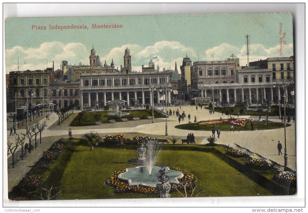 Uruguay Montevideo Tarjeta Postal Ed. Strobach N&ordm;87 Plaza Independencia Original Ca1900 Postcard Cpa Ak (W4_1828) - Uruguay