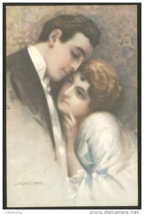 MONESTIER LOVERS OLD POSTCARD 1923 - Monestier, C.