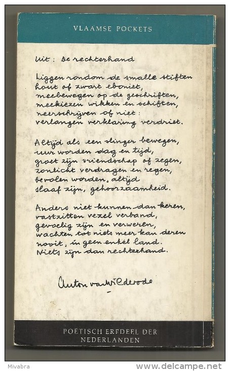 ANTON VAN WILDERODE - DE DAG VAN EDEN VLAAMSE POCKETS POËTISCH ERFDEEL NEDERLANDEN P20 Van UITGEVERIJ HEIDELAND HASSELT - Poesia