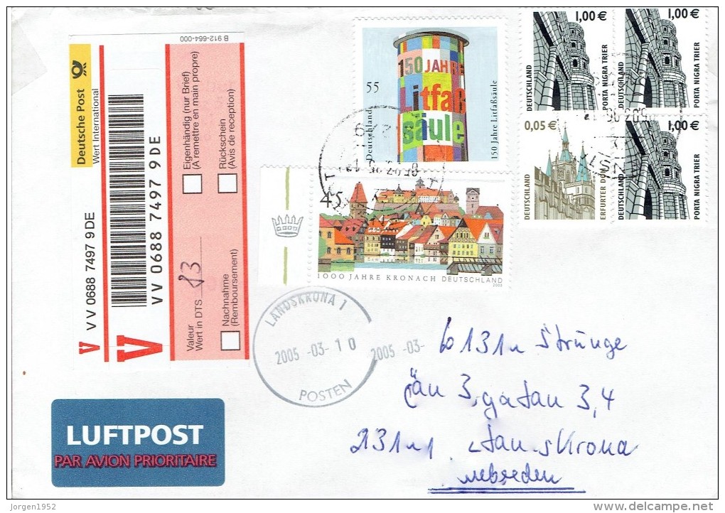 GERMANY  #V  REGISTRERED LETTER - Sobres - Usados