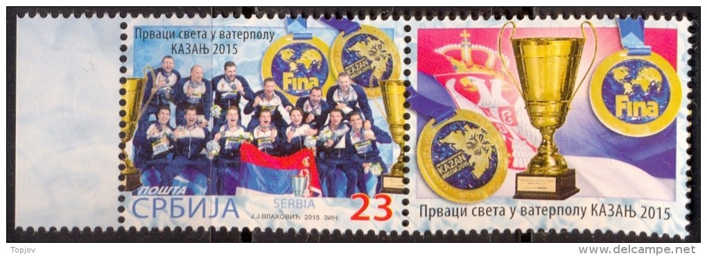 SERBIA - EUROP. CHAMION. WATER  POLO - FAMOUS  PLAYERS  - **MNH - 2015 - Water-Polo