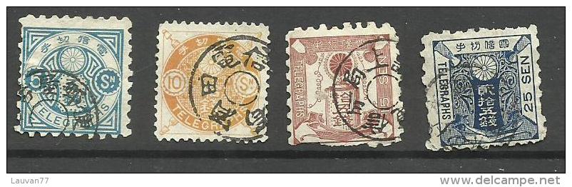 Japon Télégraphe N°5 à 8 Cote 14 Euros - Timbres Télégraphe