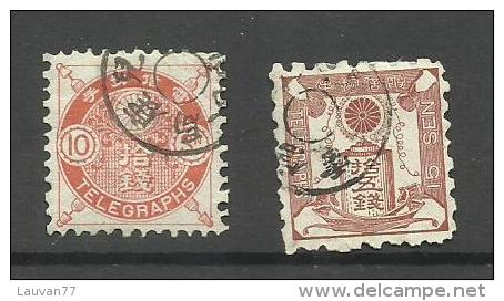 Japon Télégraphe N°6 Et 7 Cote 5.50 Euros - Francobolli Per Telegrafo