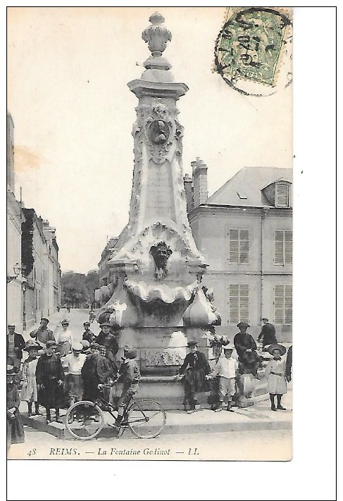 51 -  CPA  De  REIMS  -  La  Fontaine  Golinot   En  1907   (  Très  Animée  ) - Reims