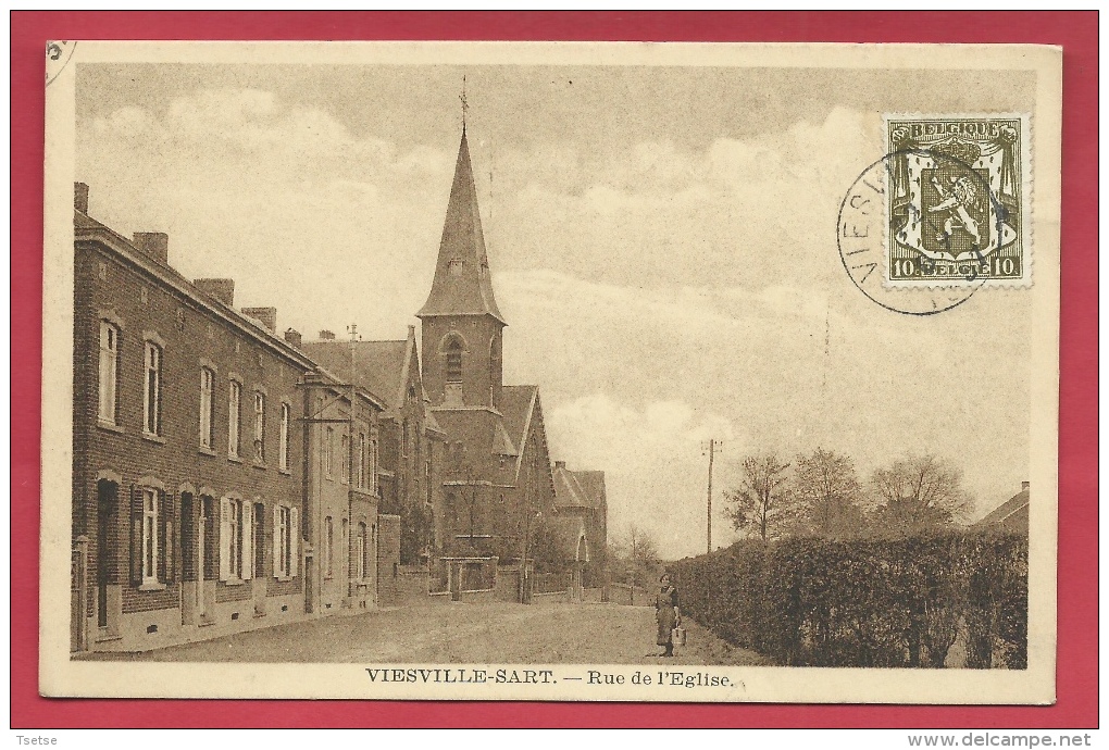 Viesville-Sart - Rue De L'Eglise - 1937 ( Voir Verso ) - Pont-à-Celles