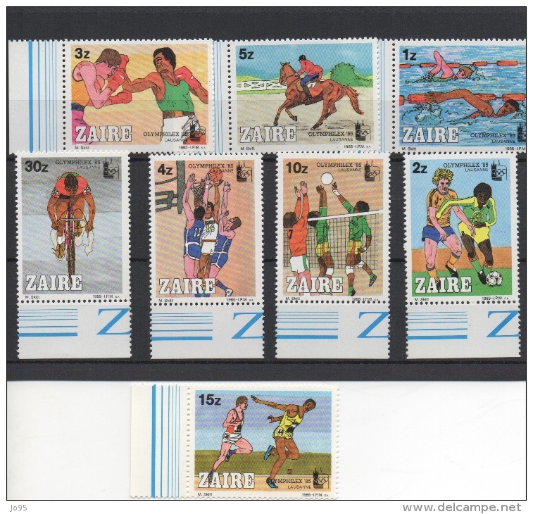 ZAIRE  Jeux Olympiques OLYMPHILEX 1985 20% De La Cote - Mint/hinged