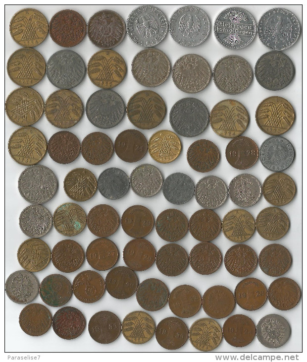 ALLEMAGNE COLLECTION DE 70 MONNAIES EMPIRE - REICH - Collections