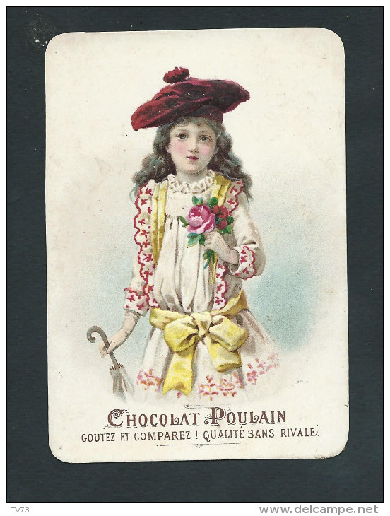 L1804 - Chromo Chocolat POULAIN - Fille Roses Et Ombrelle - Poulain