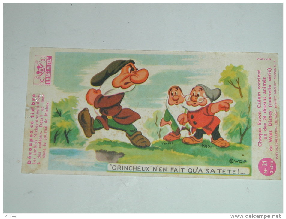 BUVARD Publicité  WALT DISNEY Grincheux Savon Cadum N°21 - Kino & Theater