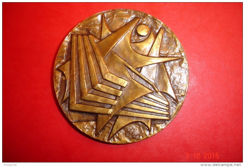 Médaille Commémorative.35 Ans De Nanterre 1935-1970.Bronze Signé Roy.70 Grs Dia:6 Cms. - Autres & Non Classés