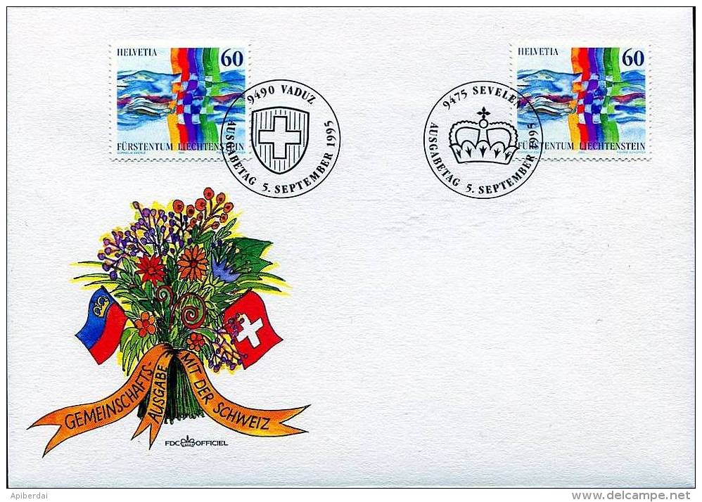 Liechtenstein - 1995 Edition Commune Avec La Suisse (unused Serie + 2 FDC) - Gebraucht