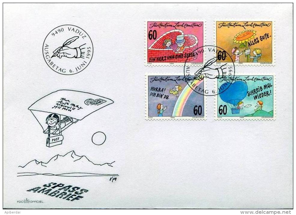 Liechtenstein - 1995 Plaisir D'écrire (unused Serie +  FDC) - Used Stamps