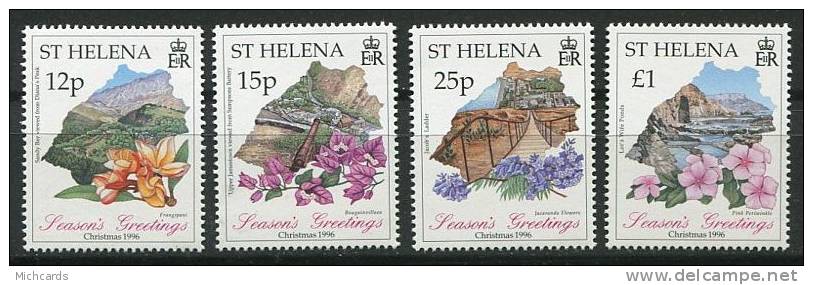 104 SAINTE HELENE 1996 - Noel Vue De Site Et Fleur - Neuf Sans Charniere (Yvert 681/84) - Saint Helena Island