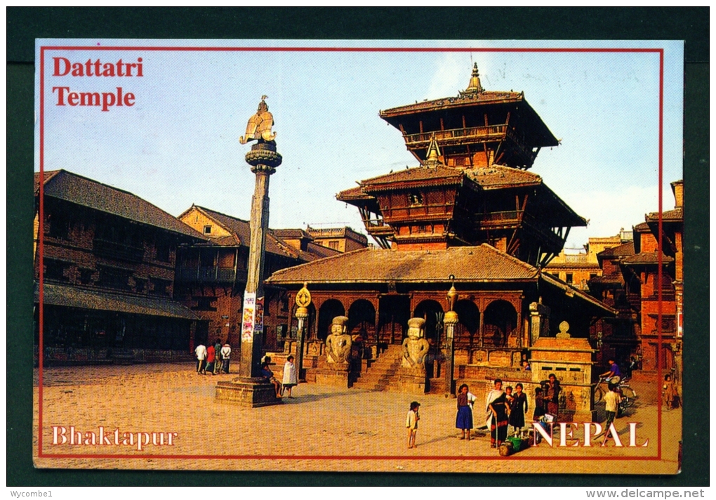 NEPAL  -  Bhaktapur  Dattatri Temple  Used Postcard As Scans - Nepal