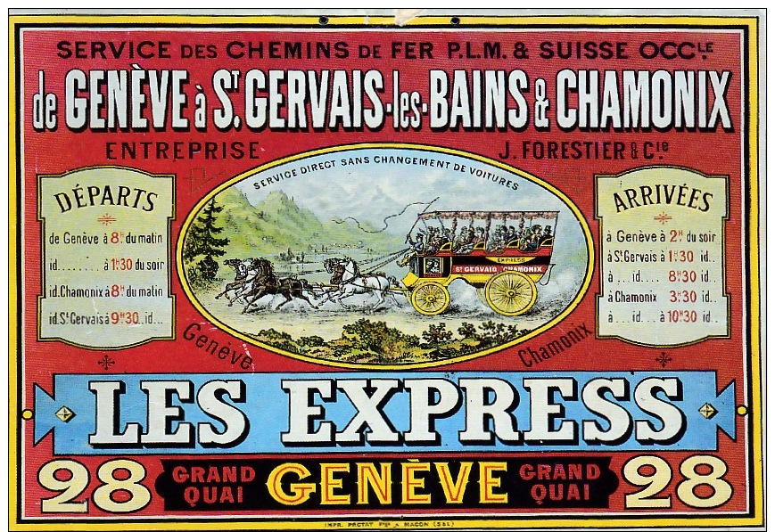 CP . LES EXPRESS : De GENEVE A CHAMONIX - Advertising