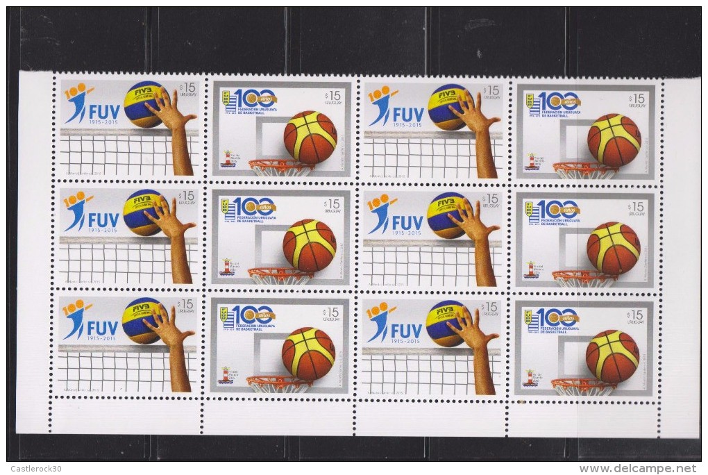 O) 2015 URUGUAY, BASKETBALL FEDERATION OF URUGUAY - FUBB 1915- 100 YEAR, MNH - Uruguay