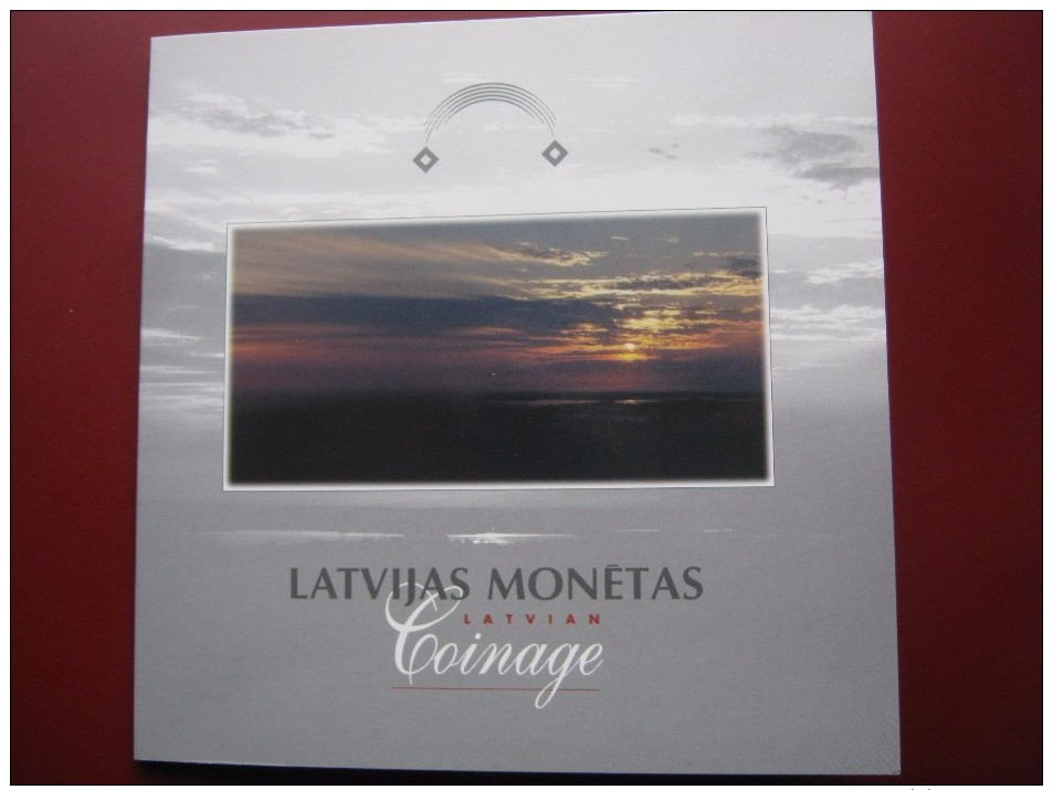 Latvia 1992 1999 1 Santims - 2 Lati Pre-Euro Set Of 8 Coins In Mint Folder - Letland