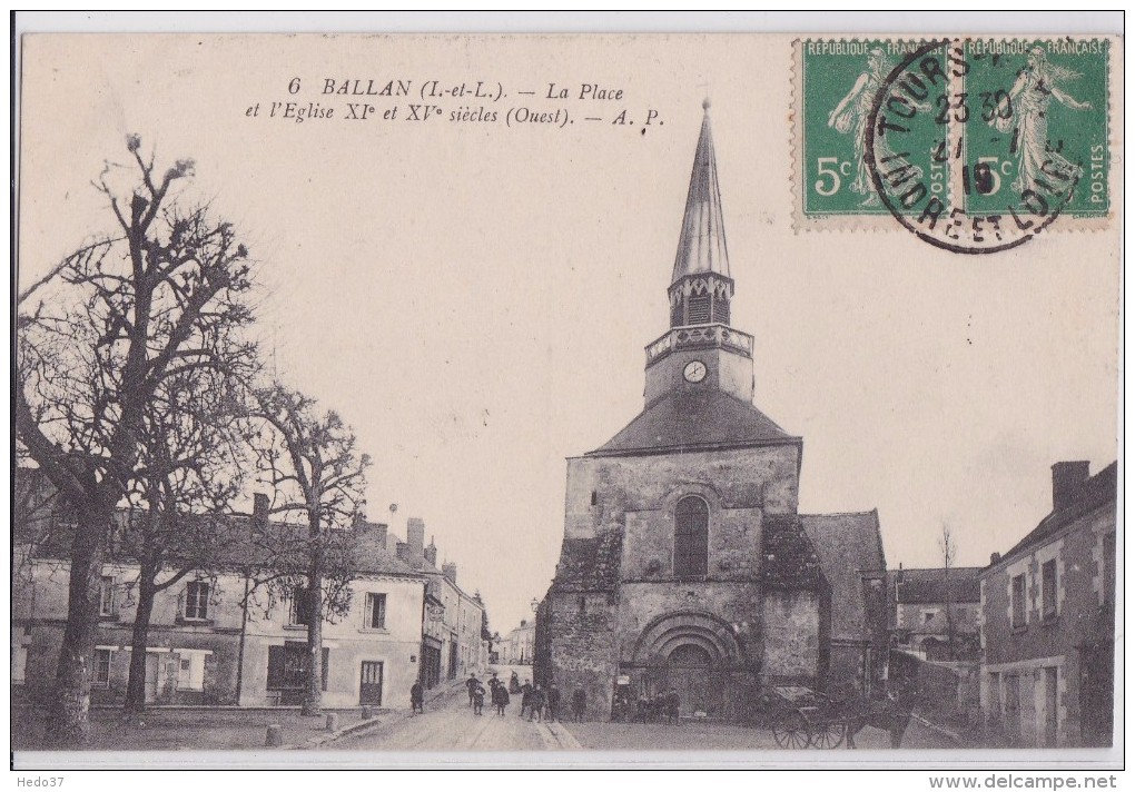 Ballan - La Place De L'Eglise XI E Et XV E Siècles - Ballan-Miré