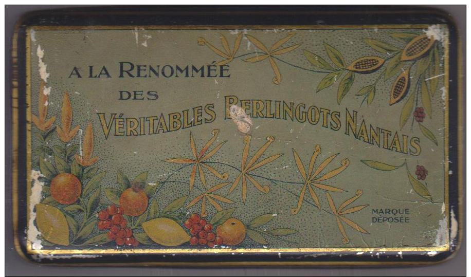 BOITE METAL . ALA RENOMMEE DES VERITABLES BISCUITS NANTAIS .NANTES.FONDEE EN 1870.RENAUDINEAU Vve BERNARDIN SUCCESSEUR. - Boîtes