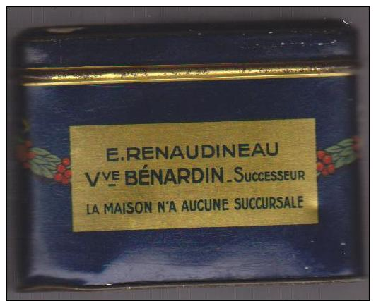 BOITE METAL . ALA RENOMMEE DES VERITABLES BISCUITS NANTAIS .NANTES.FONDEE EN 1870.RENAUDINEAU Vve BERNARDIN SUCCESSEUR. - Boîtes