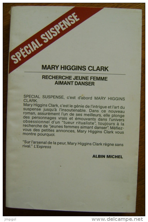 Mary Higgins Clark "Recherche Jeune Femme Aimant Danser" - Albin-Michel - Le Limier