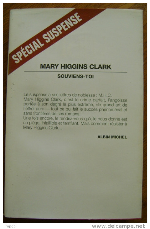 Mary Higgins Clark "Souviens Toi" - Albin-Michel - Le Limier