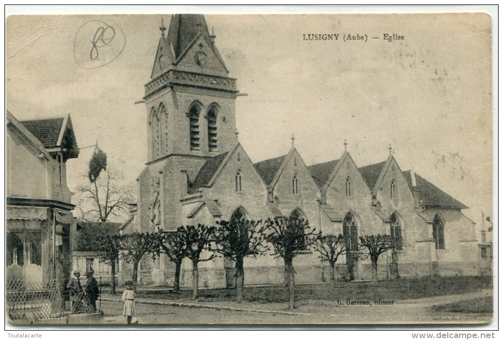 CPA 10 LUSIGNY EGLISE 1919 - Autres & Non Classés