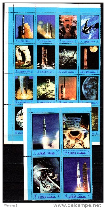 Ajman 1970 Space Apollo Set Of 20 MNH - Asien