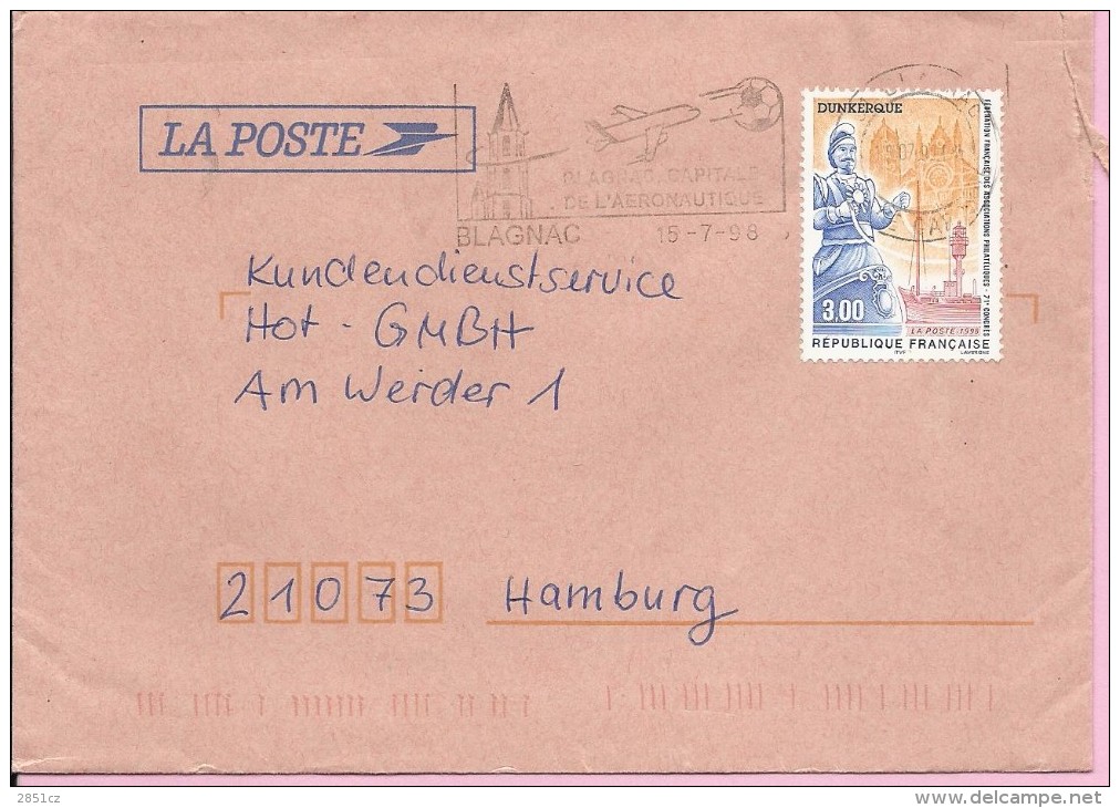 Letter - Blagnac -  Capital Of Aeronautics, 15.7.1998., France - Sonstige & Ohne Zuordnung