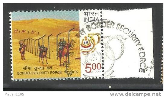 INDIA, 2015, FIRST DAY CANCELLED, Border Security Force, BSF, Military, Militaria, Camel, - Gebruikt