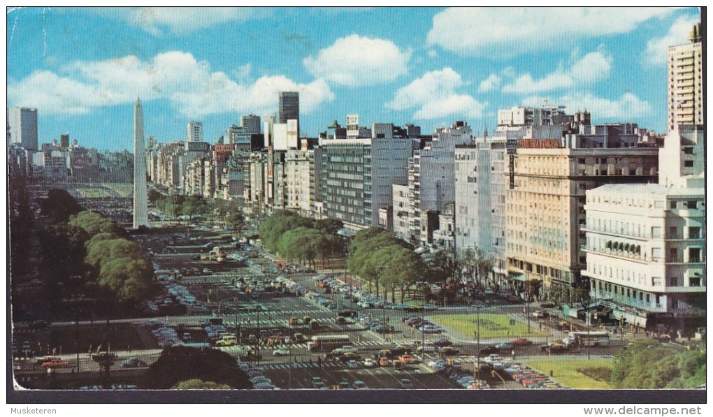 Argentina PPC Buenos Aires Panoramic View BUENOS AIRES 1976 To Ireland (2 Scans) - Briefe U. Dokumente