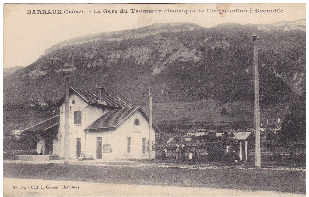 CPA - BARRAUX : La Gare Du Tramway électrique De Chapareillan à Grenoble - Barraux