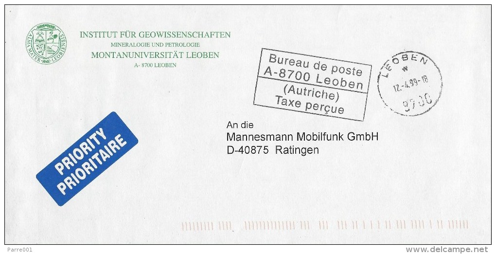 Austria 1999 Leoben Unfranked Postage Paid Cover - Brieven En Documenten