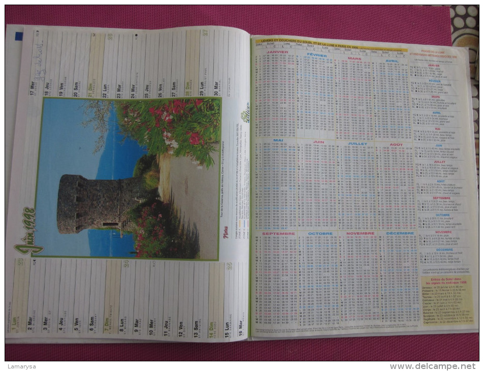 1998 CALENDRIER PTT DOUBLE FORMAT=>LA TONNELLE &RUELLE-ILLUSTRATEUR DANIEL LEBEAU Cartes de Grenoble Isére 38 & Autres.