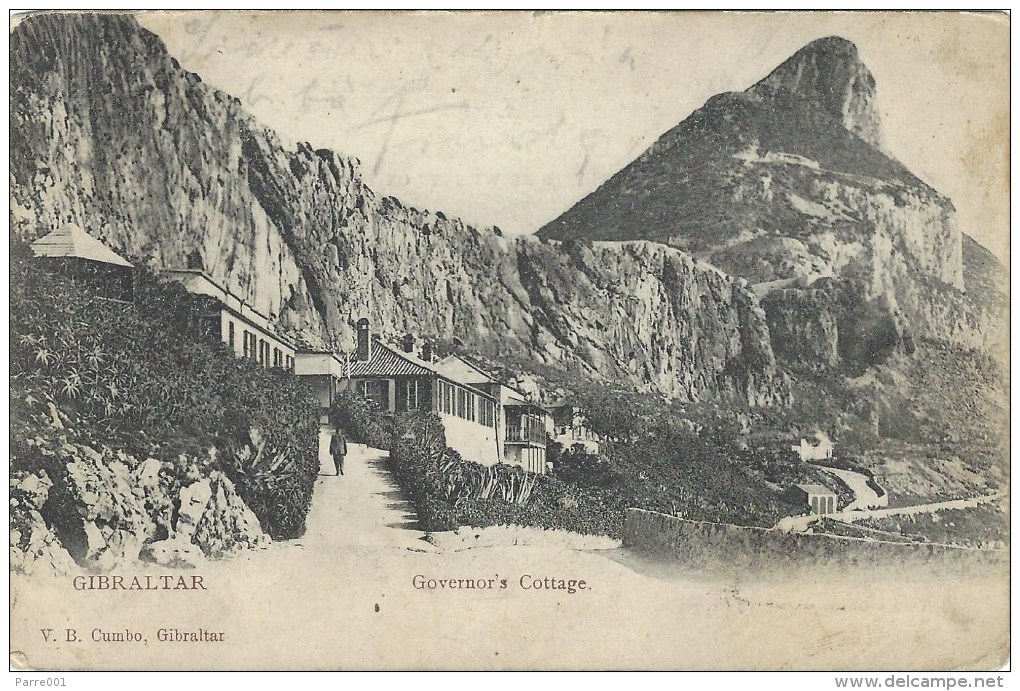 Gibraltar 1907 Governor's Cottage By V.B. Cumbo Viewcard - Gibraltar