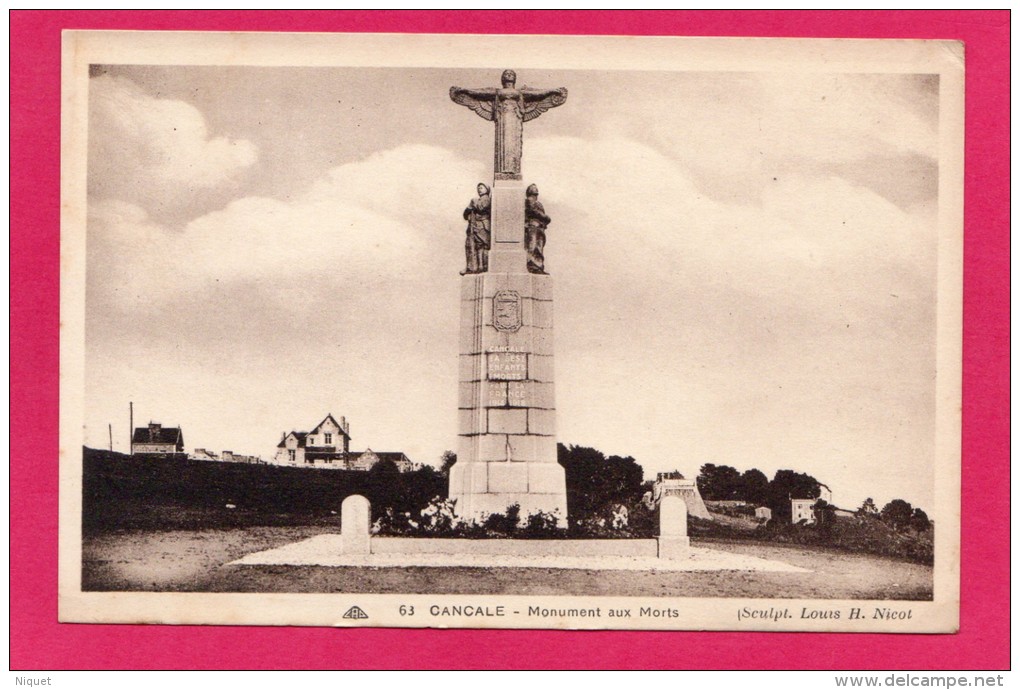 35 Ille-et-Vilaine Cancale Monuments Aux Morts, Guerre 1914, 1918, (Cie Alsacienne Des Arts Photomécanique) - Monuments Aux Morts