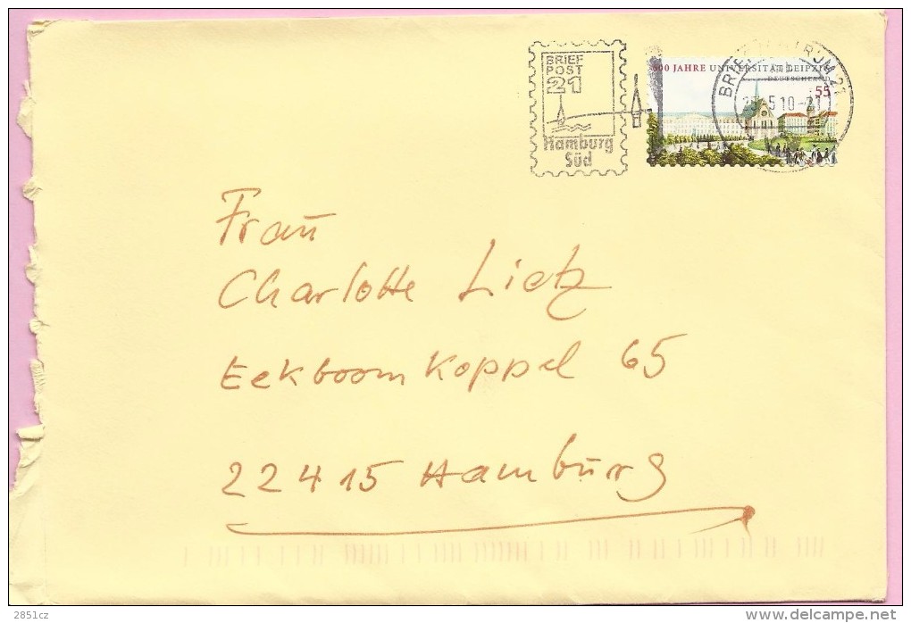 Letter - Brief Post 21 / Briefzentrum, 2010., Germany (stamp 100 Years Of Leipzig University) - Otros & Sin Clasificación